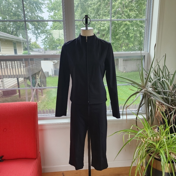 Ralph Ralph Lauren Black Two Piece Capri Suit Set Size Small - Picture 3 of 10